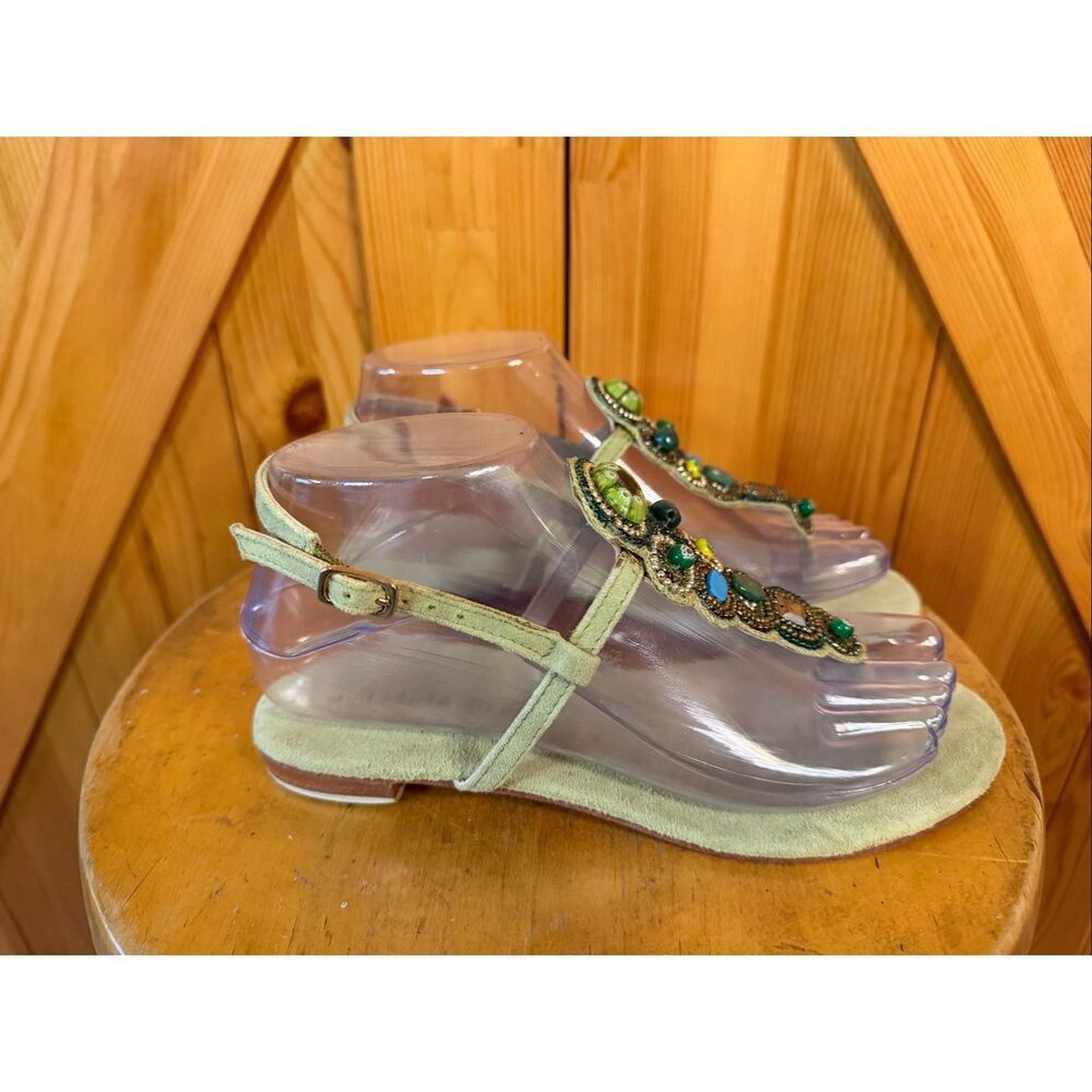 PATRICIA GREEN Stone Embellished Sandals Sz 6